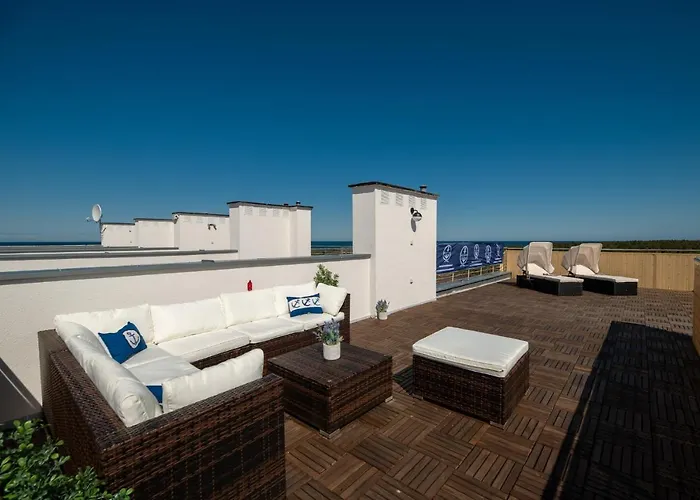 Blue Marine 19 Z Tarasem I Widokiem Na Morze Przy Plazy Lägenhet *